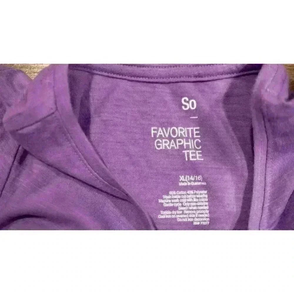 NWT SO Girl's Purple Long Sleeve Shirt "Life Is Sweet", Size XL (14/16) - Picture 6 of 10
